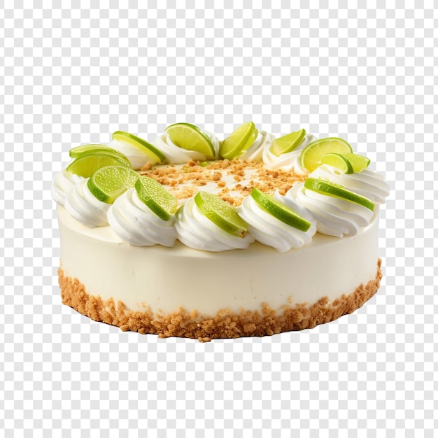 Free PSD delicious key lime cream cake isolated on transparent background