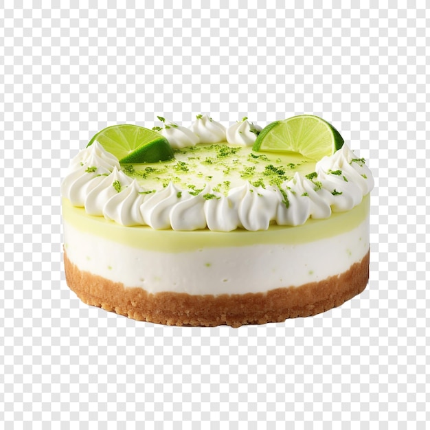 Free PSD delicious key lime cream cake isolated on transparent background