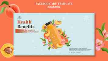 Free PSD delicious kombucha facebook template