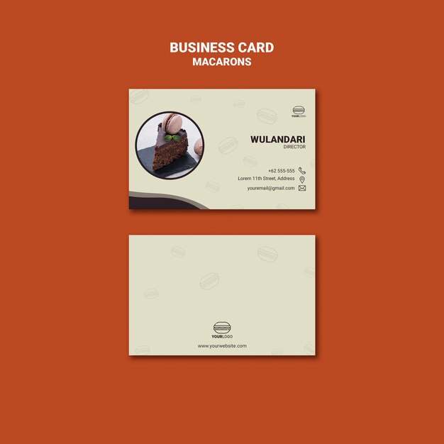 Delicious macarons business card design