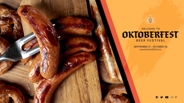Free PSD delicious oktoberfest grilled sausages