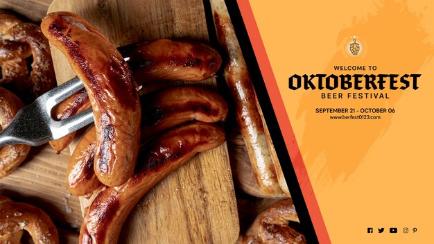 Delicious oktoberfest grilled sausages