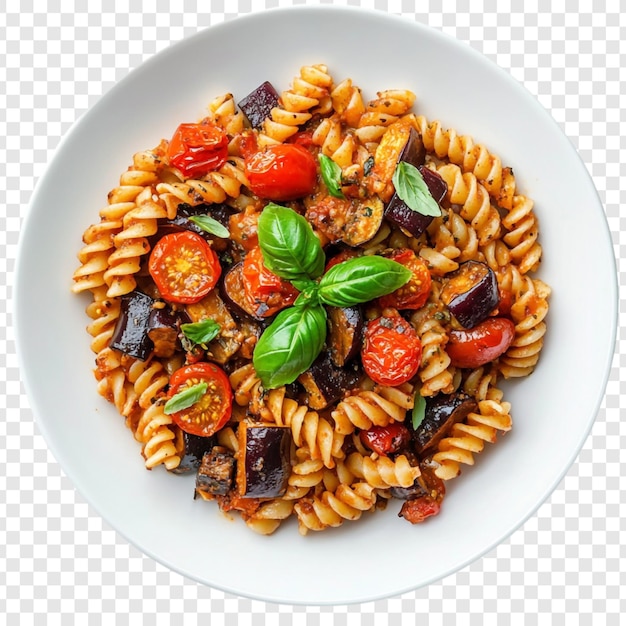 Вкусные макароны с баклажанами и помидорами