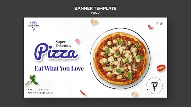 Delicious pizza banner template