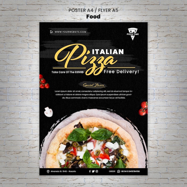 Free PSD delicious pizza flyer template