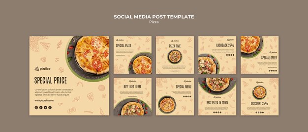 Delicious pizza social media post