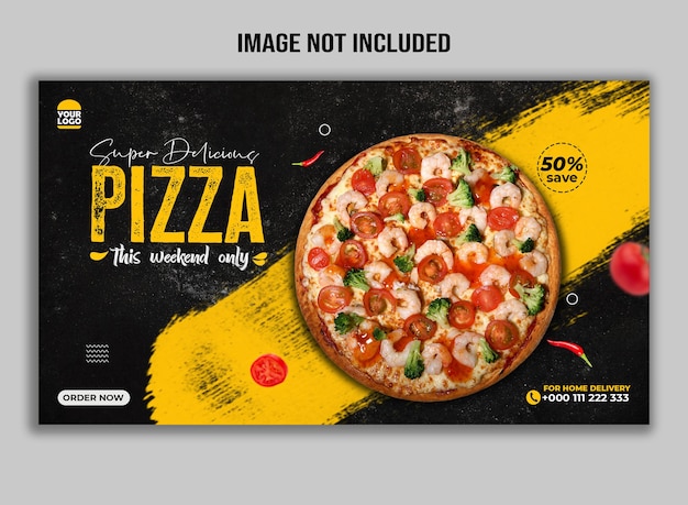 Delicious pizza social media web banner