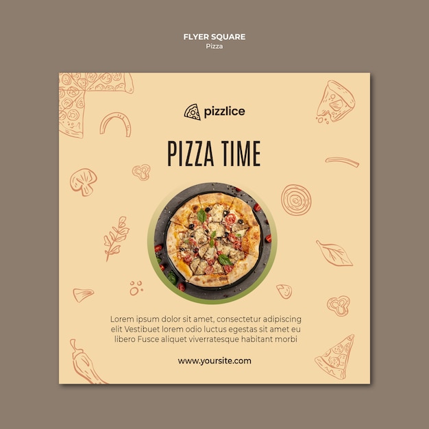 Delicious Pizza Square Flyer Design