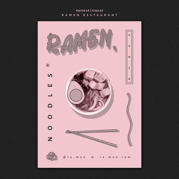Delicious ramen asian food poster template