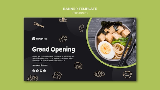 PSD gratuito modello di banner ristorante delizioso ramen