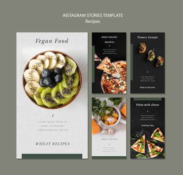 Delicious recipes instagram stories template