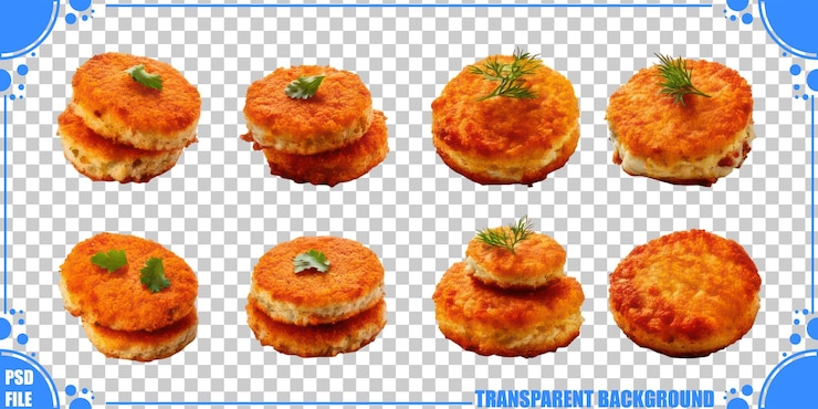 मुफ़्त PSD delicious savory snacks with herbs on transparent background