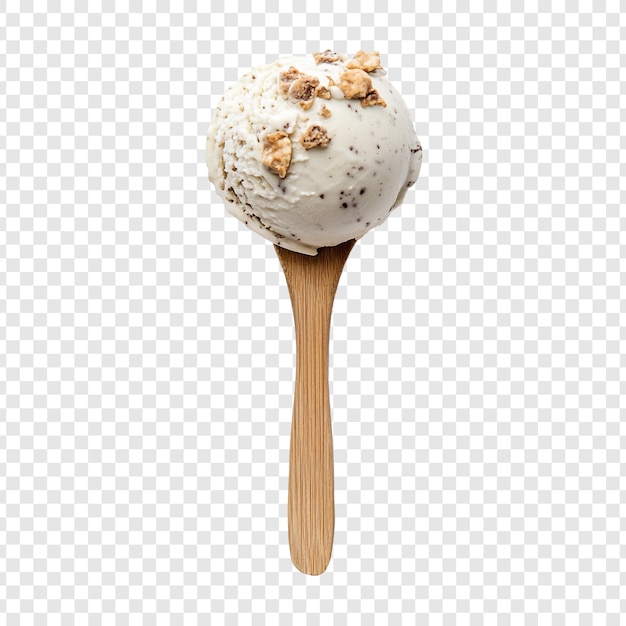 a delicious scoop of cookie dough ice cream on a wooden spoon