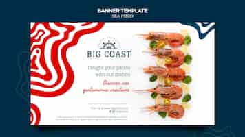 Free PSD delicious sea food banner template