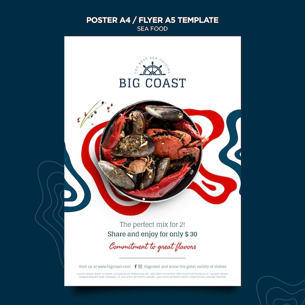 Delicious sea food flyer template