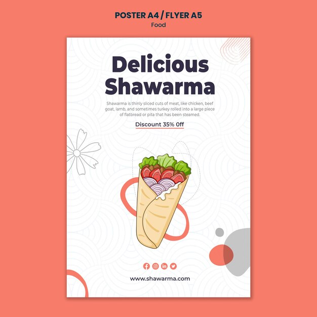 delicious shawarma poster template
