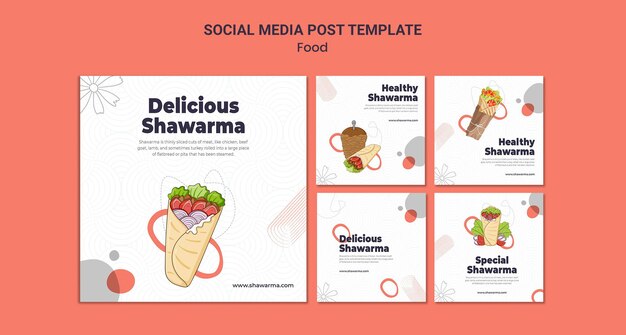Delicious shawarma social media posts