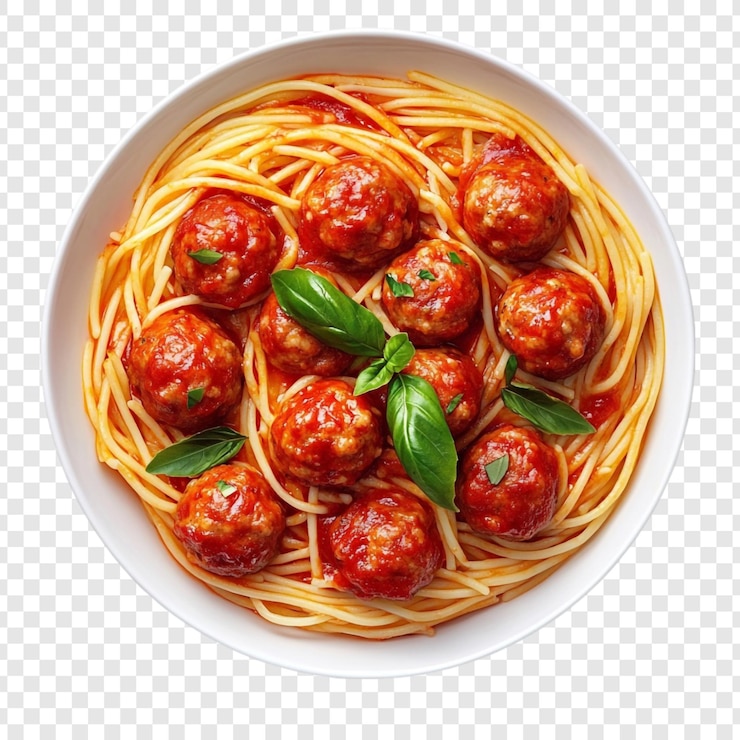 무료 PSD  그 에 있는 맛있는 스파게티 와 미트볼