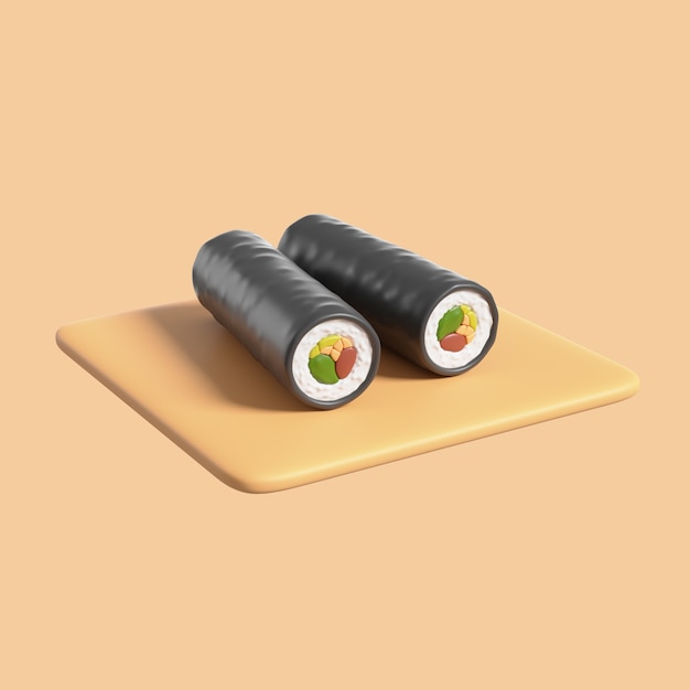 Free PSD delicious sushi on board icon