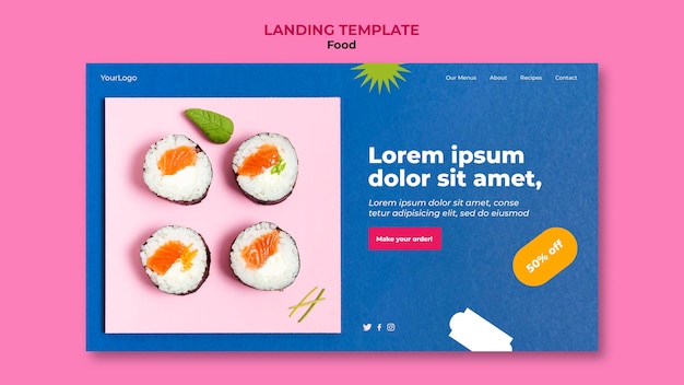 Free PSD delicious sushi landing page