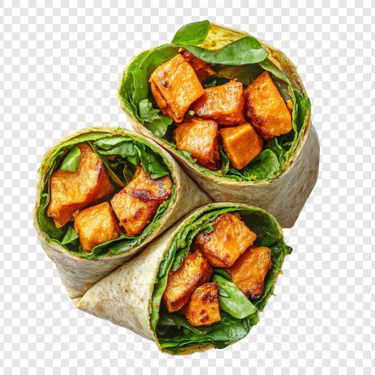 Free PSD delicious sweet potato and spinach wraps a healthy and flavorful meal