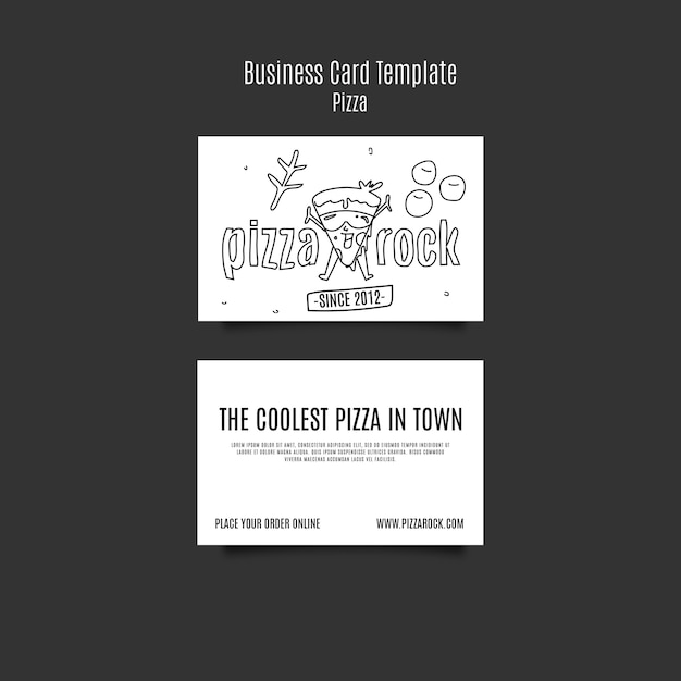 Delicious traditional pizzeria business card template