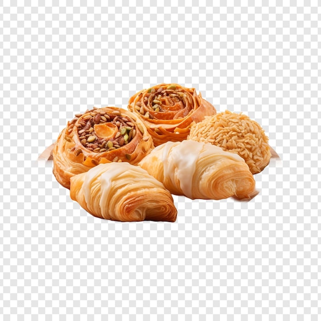 Delicious uzbek pastries isolated on transparent background