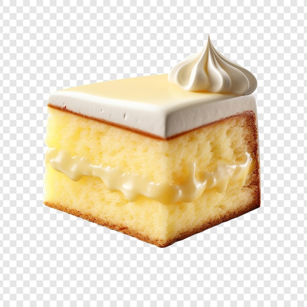 Free PSD delicious vanilla cake slice isolated on transparent background