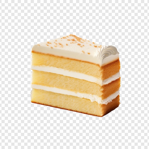 Free PSD delicious vanilla cake slice isolated on transparent background