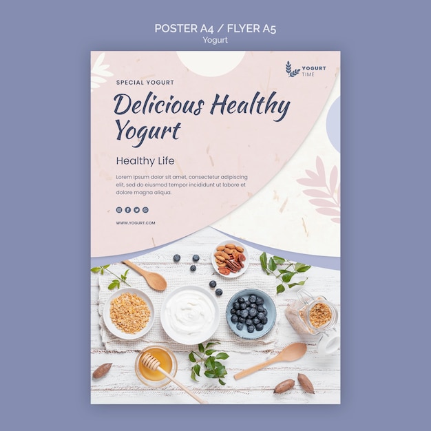 Delicious yogurt poster template