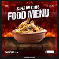 Free PSD delicous asian food social media template