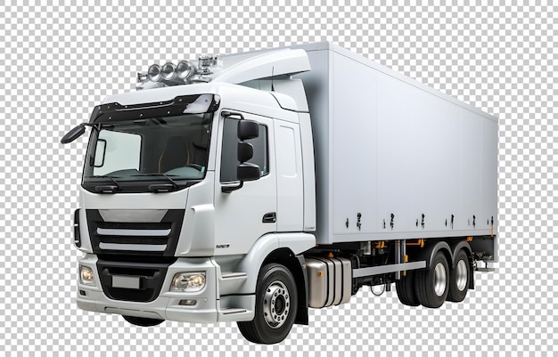 Free PSD delivery box truck isolated on background