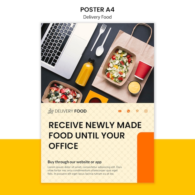 Delivery food poster template