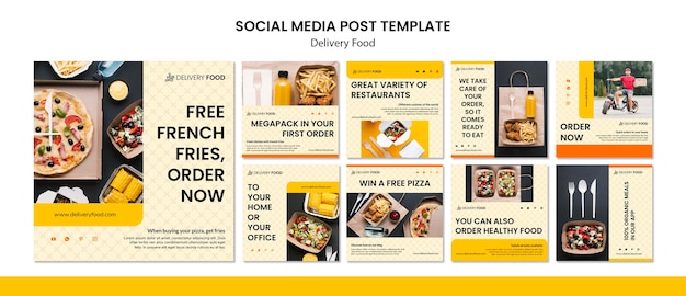 Delivery food social media post template