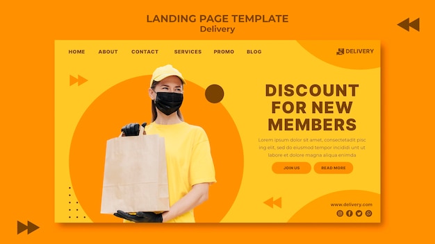 Free PSD delivery landing page template