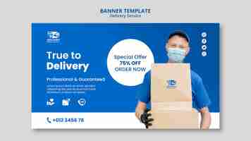 Free PSD delivery service banner template