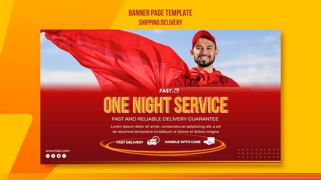 Free PSD delivery service horizontal banner template