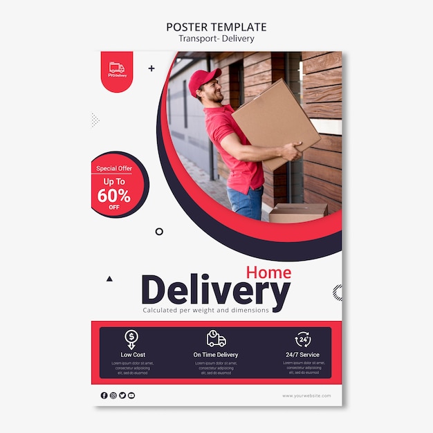 Free PSD delivery service poster template