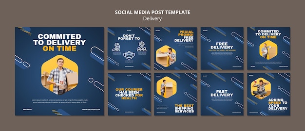 Free PSD delivery service social media post