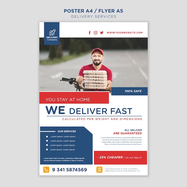 Delivery services poster template