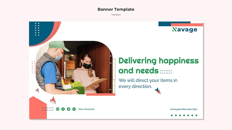 Free PSD delivery transport banner template