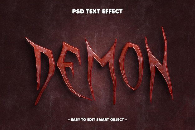 無料PSD 悪魔のホラーテキストエフェクト