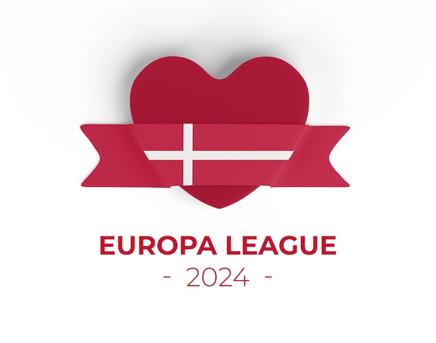 Free PSD denmark heart ribbon banner