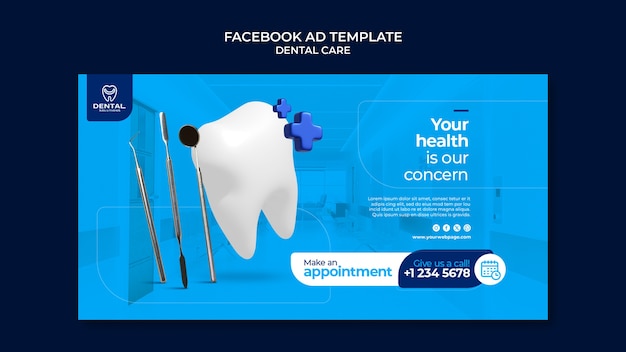 Free PSD dental care  facebook template