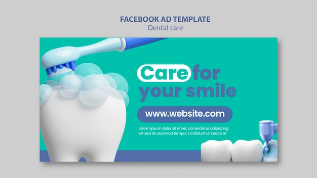 Free PSD dental care  facebook template