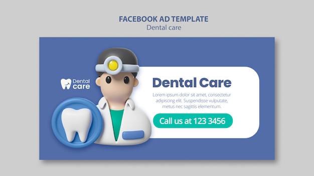 Free PSD dental care  facebook template