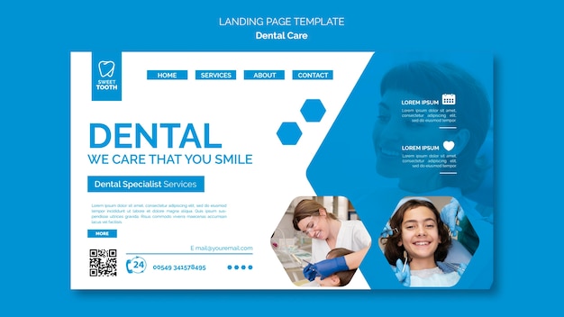 Free PSD dental care landing page template