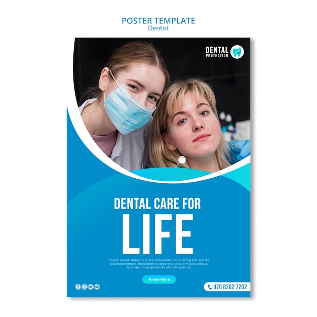 Free PSD dental care for life poster template