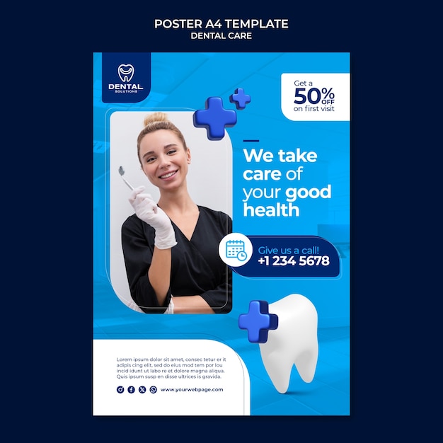 Dental care  poster template