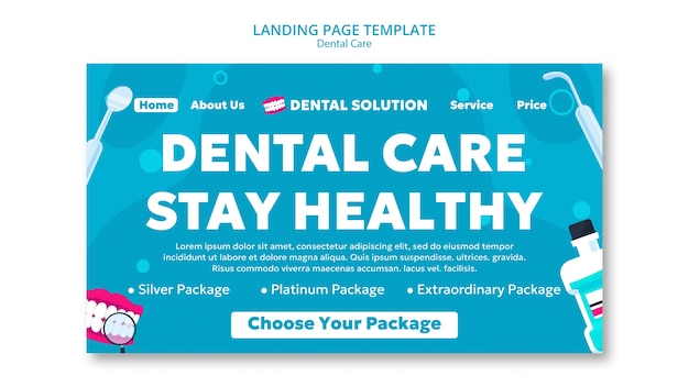 Free PSD dental care template design